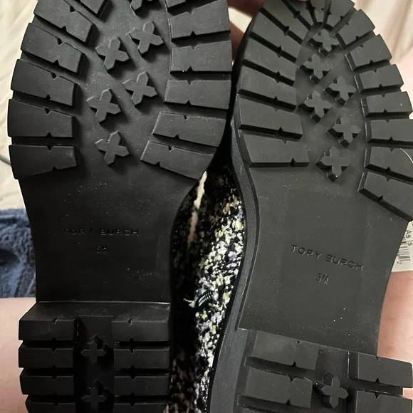 Tory Burch Black and White Tweed Ankle Boots - Picture 9 of 9